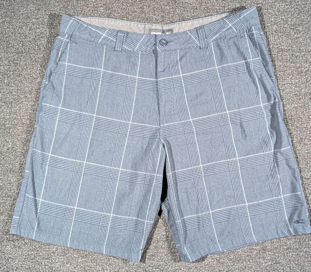 O'Neill Mens Size 40 Shorts (40x11) Bermuda Check Pattern Casual Flat Front